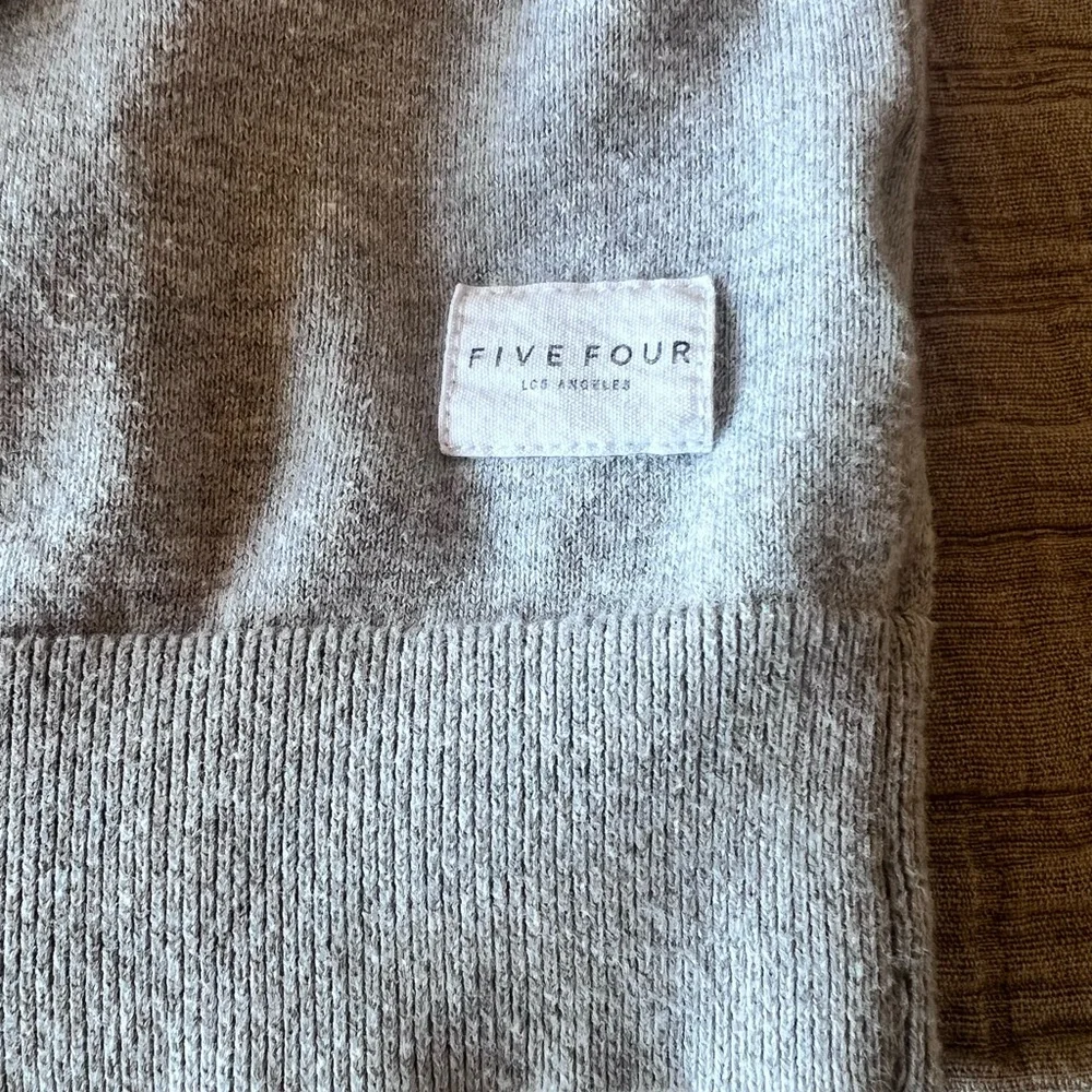 Five Four Los Angeles 100% Cotton Gray Quarter-Zip Pullover Sweater | Men Large